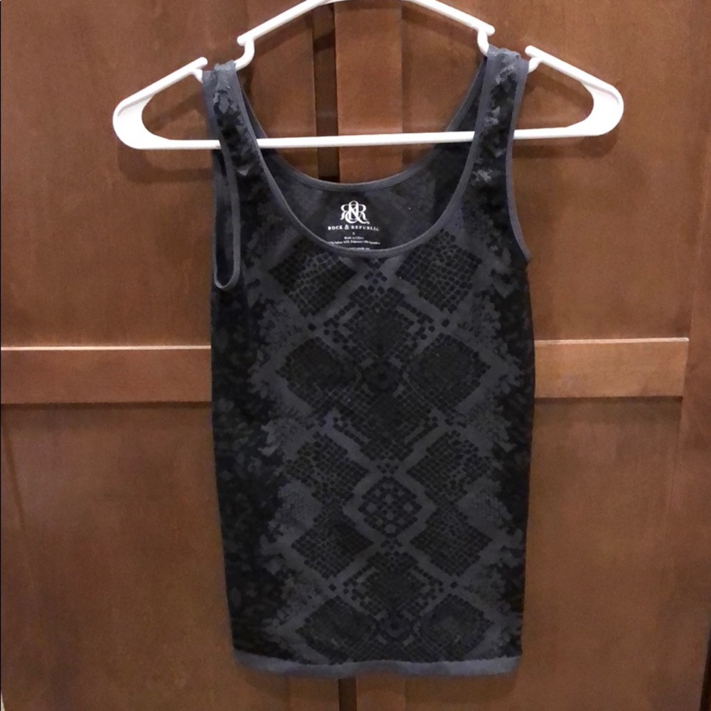 Gray and black tank top